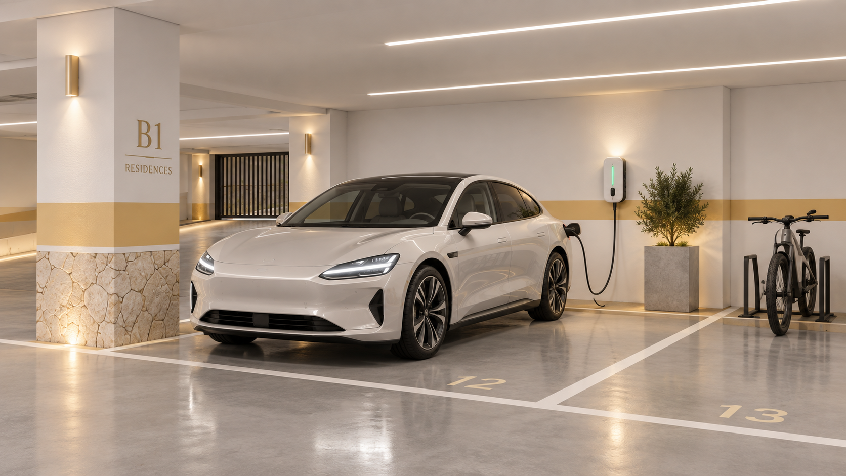 Garage privato con ricarica per auto elettrica