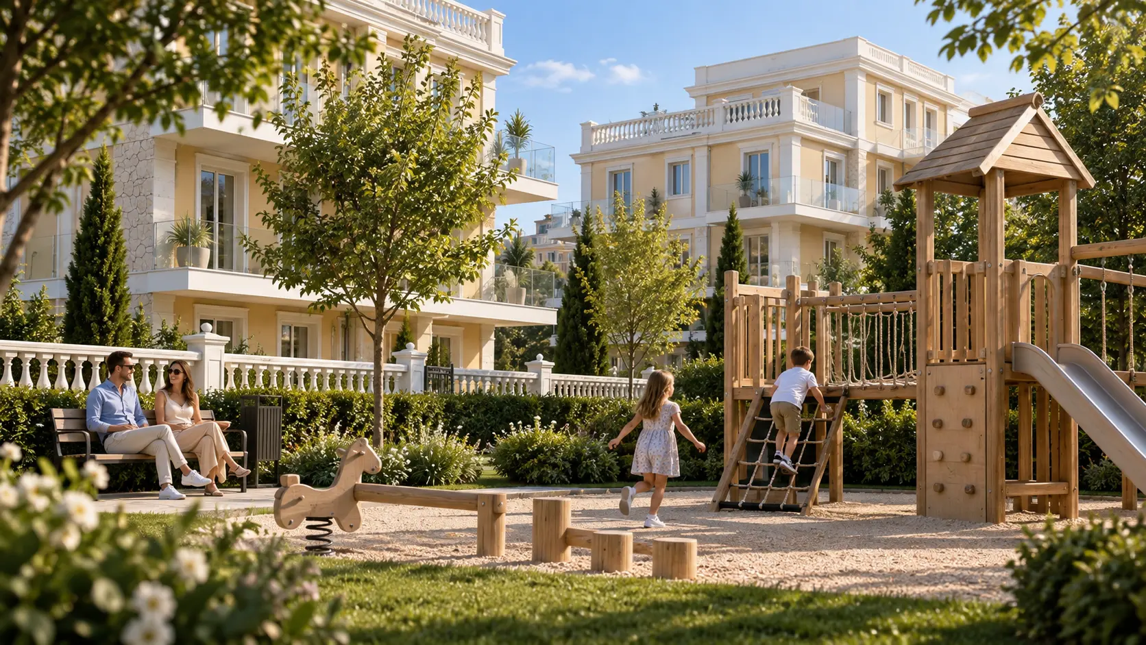 Area giochi nel giardino di Blue Green Residence